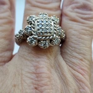 Judith Ripka Sterling Silver CZ Ring Size 7 1/2